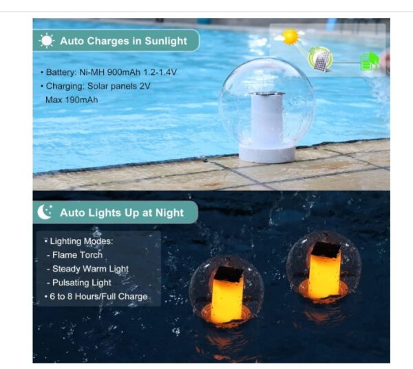 VISOFO Solar Floating Pool Lights - Image 4