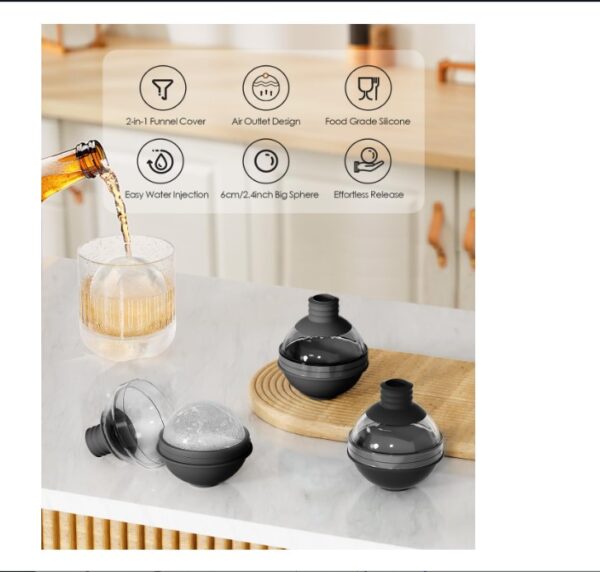 Large Ice Cube Tray Moulds with Funnel Lid - Image 3