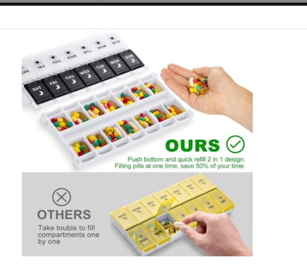 Pill Box with Snap Shut Lids Design - Image 3