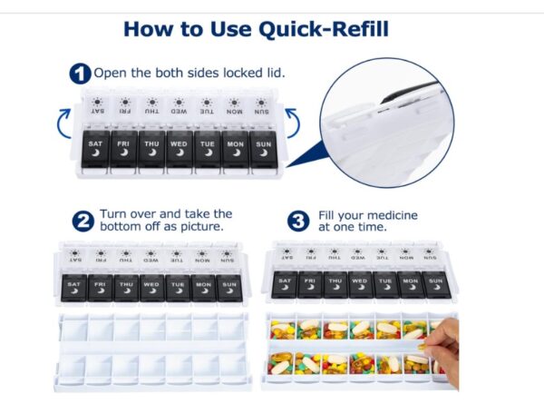 Pill Box with Snap Shut Lids Design - Image 2