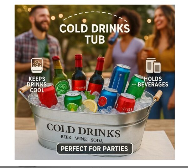 Galvanized Steel Beverage Cooler - Image 2